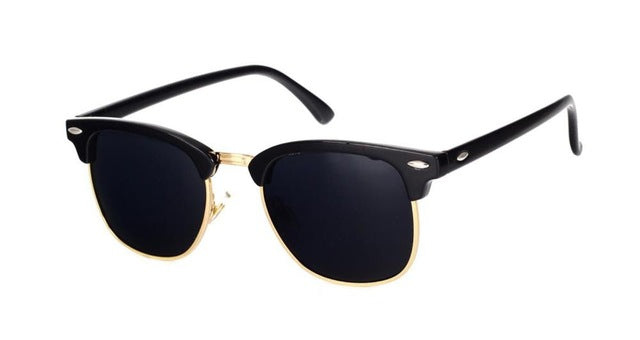 Half Metal Sunglasses - Mirrored Lenses