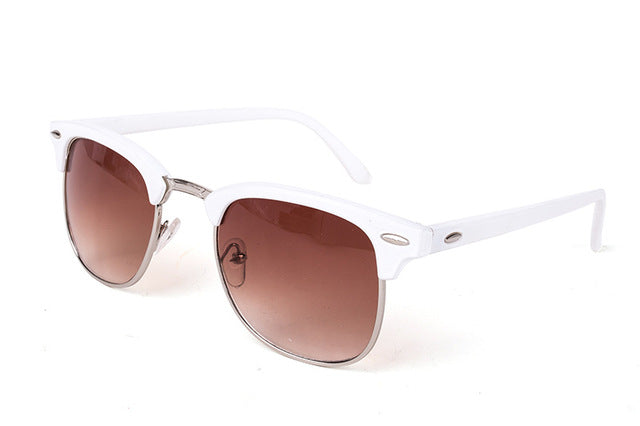 Half Metal Sunglasses - Mirrored Lenses