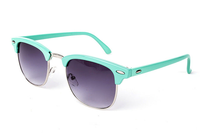 Half Metal Sunglasses - Mirrored Lenses