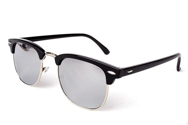 Half Metal Sunglasses - Mirrored Lenses