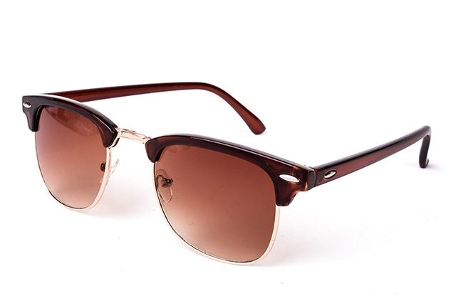 Half Metal Sunglasses - Mirrored Lenses