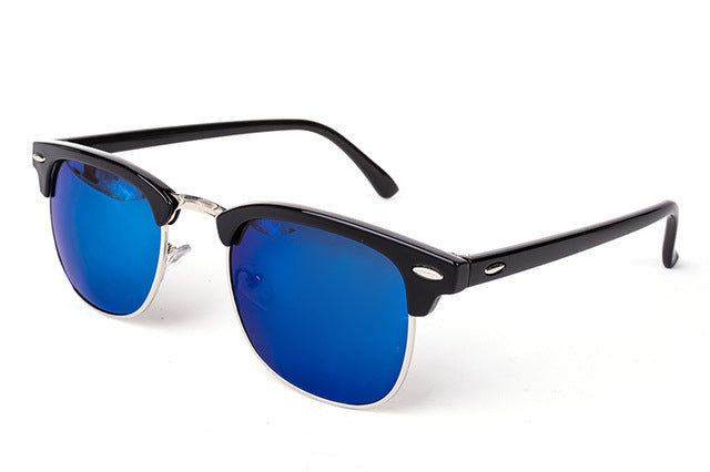 Half Metal Sunglasses - Mirrored Lenses