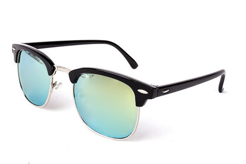 Half Metal Sunglasses - Mirrored Lenses