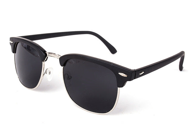 Half Metal Sunglasses - Mirrored Lenses