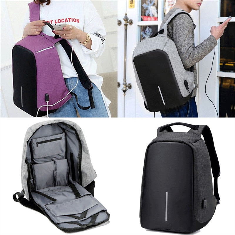 Anti-theft Backpack With USB Charge Port Lightweight Waterproof for School/Travel