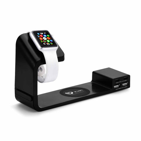 Multi Functional QI Wireless Charging Stand Plate Charge Dock Dual USB 2.0 Type-C for Apple Watch iWatch iPhone Samsung S6 Edge Plus Note 5